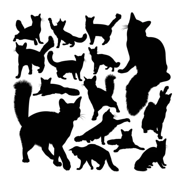 Orangefarbene Somalische Katzensilhouetten Guter Einsatz Für Symbol Logo Websymbol Maskottchen — Stockvektor