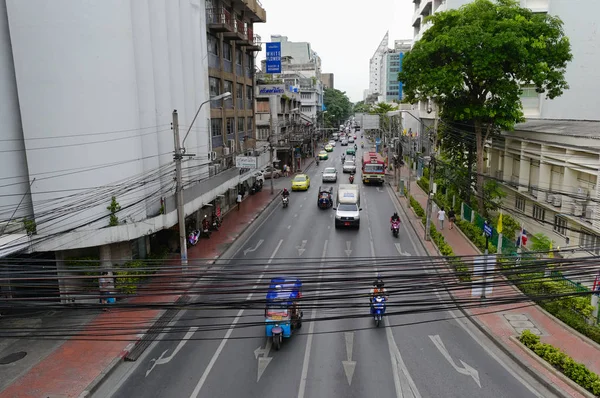 Бангкок Таиланд Декабрь 2015 Года Вид Воздуха Дорожное Движение Городе — стоковое фото