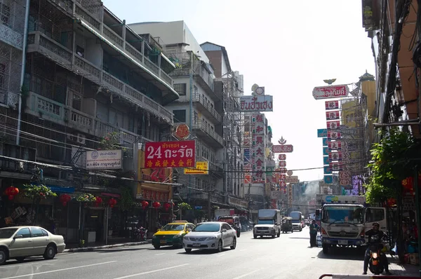 Bangkok Thaïlande Décembre 2015 Trafic Routier Dans Quartier China Town — Photo