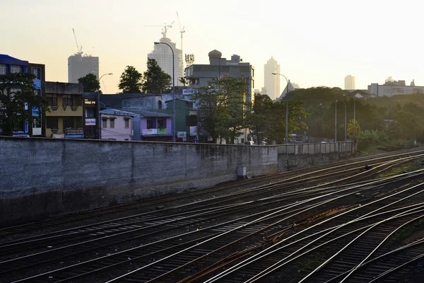 Colombo Sri Lanka Marzo 2017 Vista Desde Puente Hasta Las —  Fotos de Stock