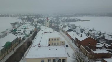 İHA. Sebezh şehri üzerinde uçuş. Rusya