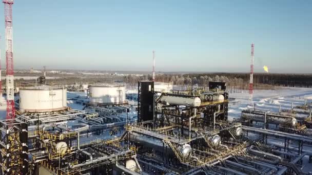 Producción Petróleo Siberia Invierno — Vídeo de stock