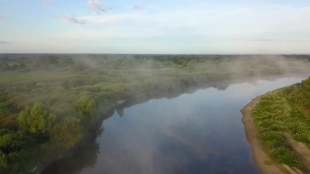 Політ Над Річкою Туман Над Водою — стокове відео