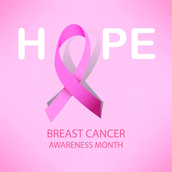 Roze lint borst kanker bewustzijn symbool — Stockvector
