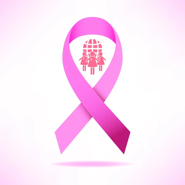 Różową wstążką piersi Rak świadomości symbol — Wektor stockowy