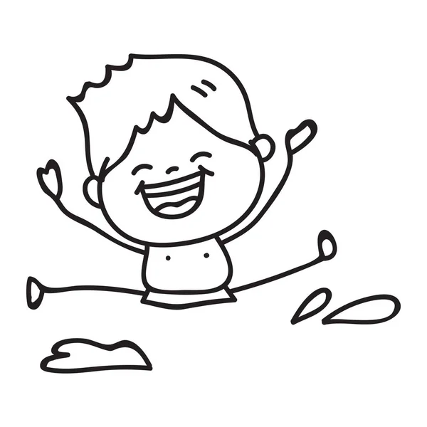 Ruční kresba šťastných lidí, chlapče, vektorové ilustrace — Stockový vektor
