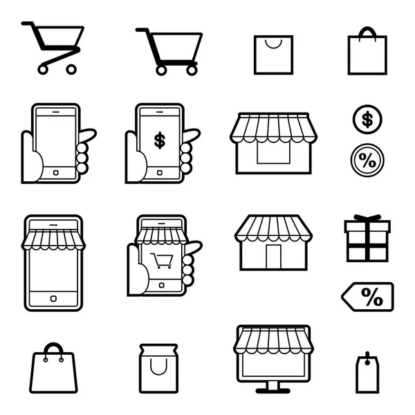 Shopping and festival icon set — Stock Vector