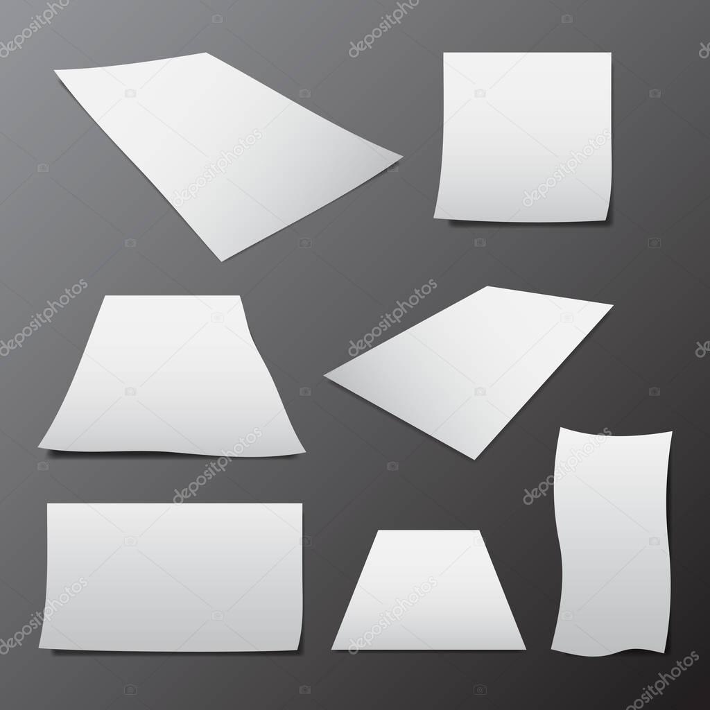 papers in different sizes and angle