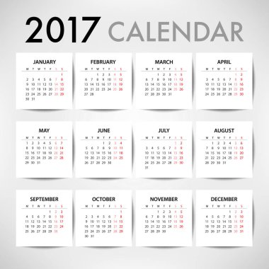 Kuruluş ve işletme için takvim 2017