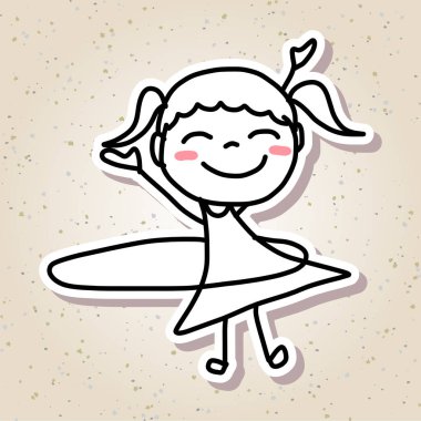 El çizimi soyut insanlar mutlu mutluluk kavramı