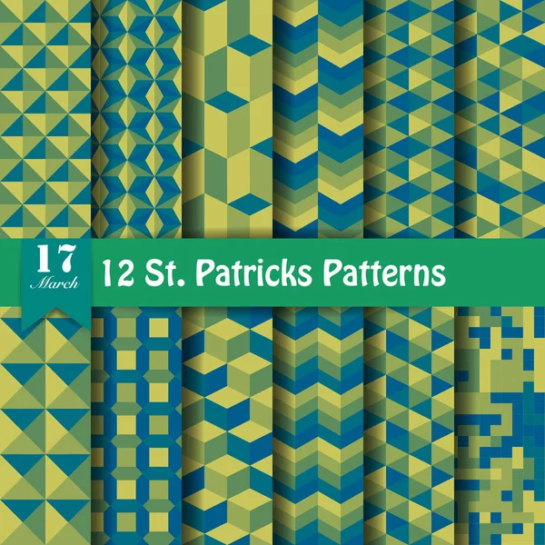 Conjunto de padrões de dia de St. Patricks — Vetor de Stock