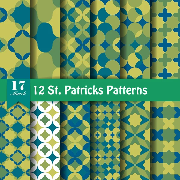 Conjunto de padrões de dia de St. Patricks — Vetor de Stock