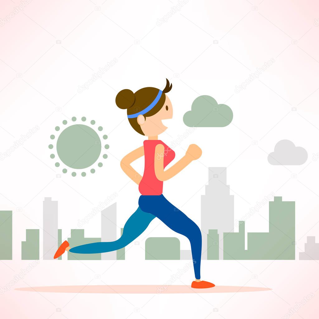 woman running jogging city run training marathon sport