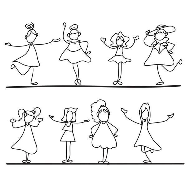 Ручной рисунок абстрактной концепции женской силы на женский день — стоковый вектор