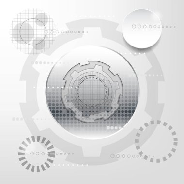 Beyaz ve gümüş soyut teknoloji sci fi kavramı vektör backg