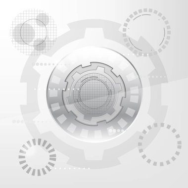 Beyaz ve gümüş soyut teknoloji sci fi kavramı vektör backg