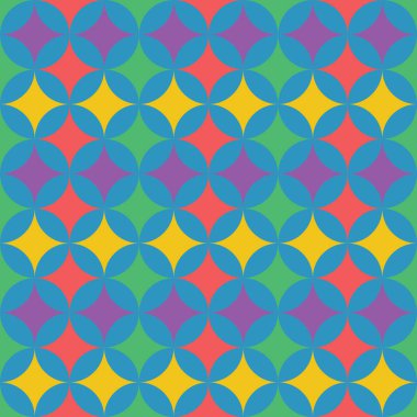 Vektör soyut renkli geometrik desen retro tarzı