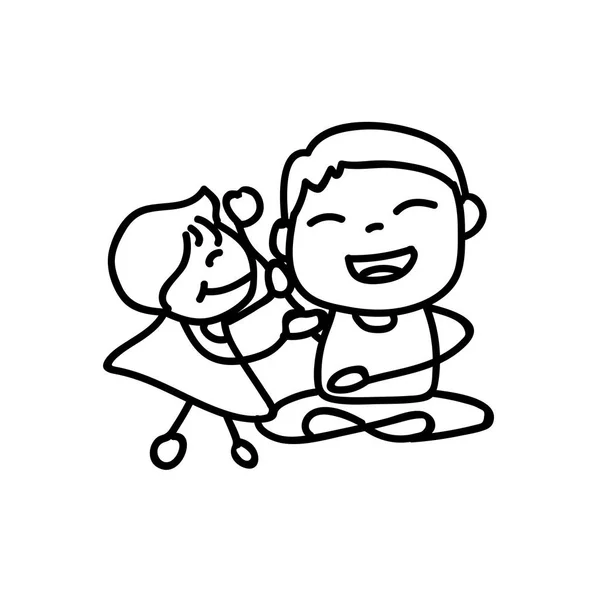 Handzeichnung Cartoon-Konzept glücklicher Vatertag. — Stockvektor