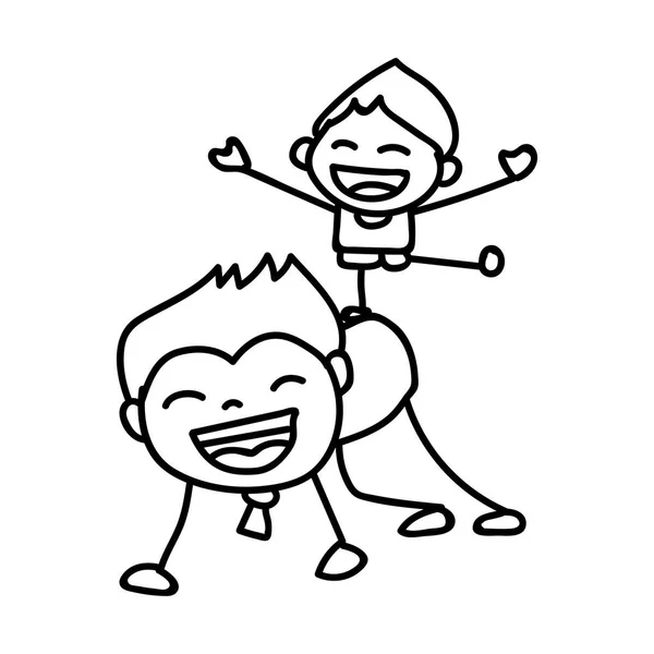 Hand tekening cartoon concept Happy Fathers Day. — Stockvector
