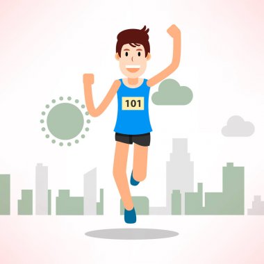 çalışan ve maraton spor için eğitim genç adam