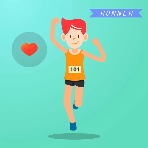Joven corriendo y entrenando para el deporte maratón — Archivo Imágenes Vectoriales