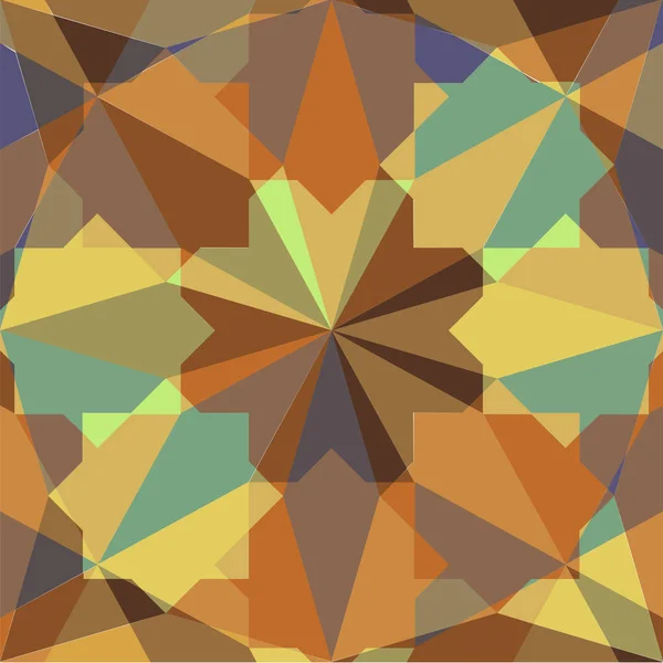 Abstrakt retro geometriska mönster gul brun jordnära färg — Stock vektor