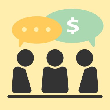 İşadamı müzakere simgesi. Soyut iş kavramı illustra