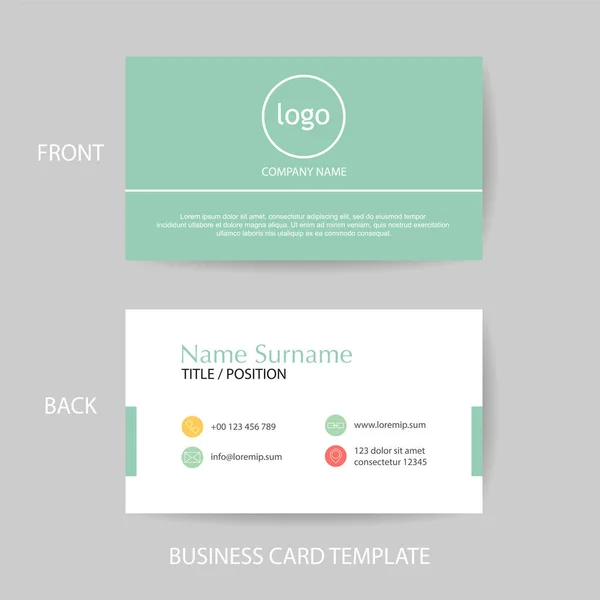 Modelo de design de cartão de visita moderno e limpo vetorial — Vetor de Stock