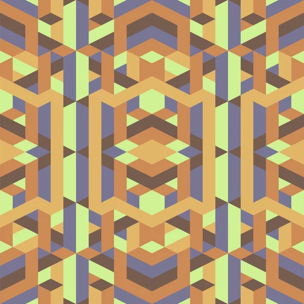 Abstracte retro geometrische patroon geel bruin aarde Toon kleuren — Stockvector