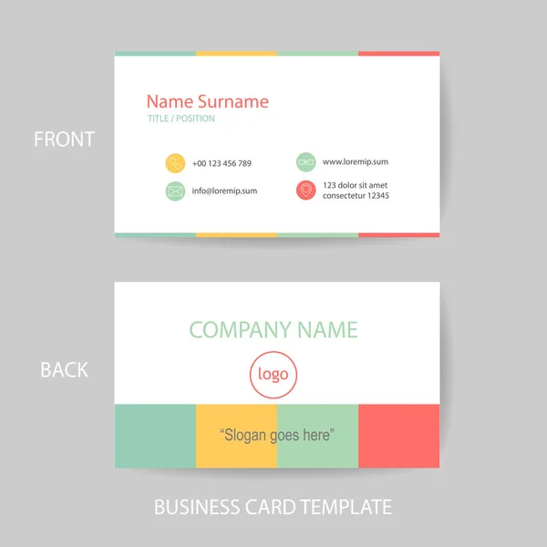 Векторный современный и чистый шаблон дизайна визитной карточки — стоковый вектор