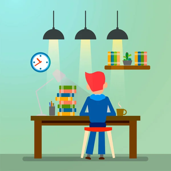 Creatieve mensen. Freelancer. Werkende man. Vectorillustratie — Stockvector