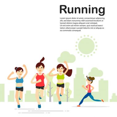 kız mutlu Parkı'nda çalışan arkadaş grubu. 