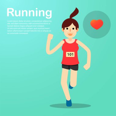 çalışan ve maraton spor için eğitim genç kız