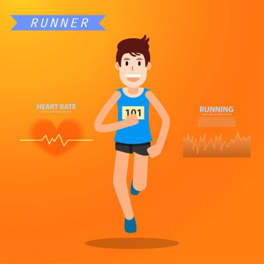 infograhpic maraton spor için çalışan aktif genç adam