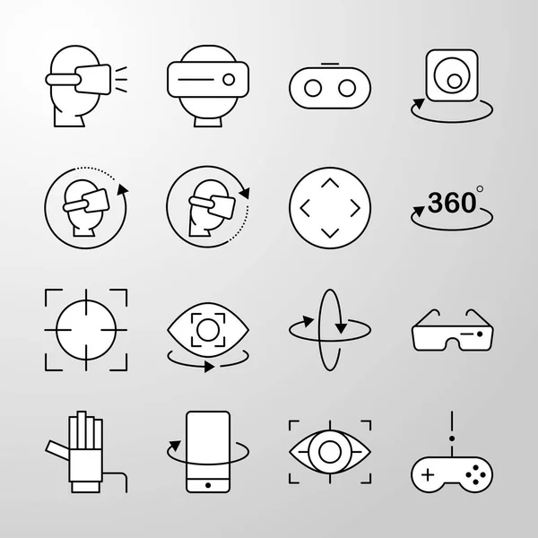 Virtuele realiteit dunne lijn vector pictogram. — Stockvector