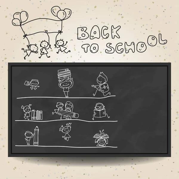 Terug naar School concept hand cartoon vector tekening — Stockvector