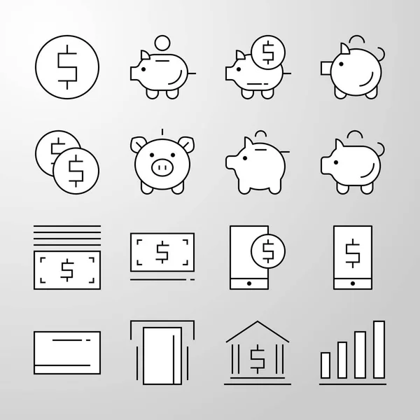 Banking, money, finance thin line vector icon. — Stock Vector