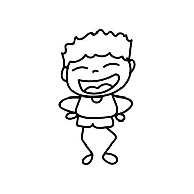 satır resmi çizim mutlu sevimli çocuklar el