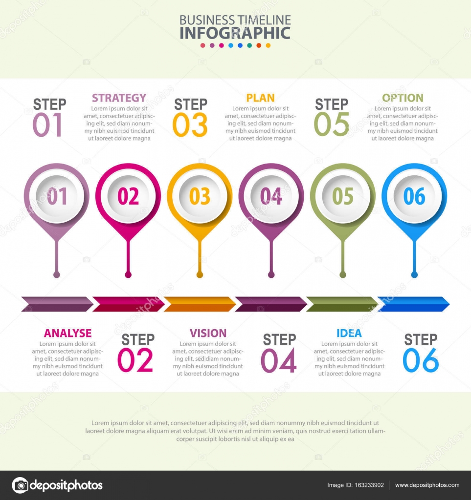 ビジネス infographics 戦略タイムライン デザイン テンプレート