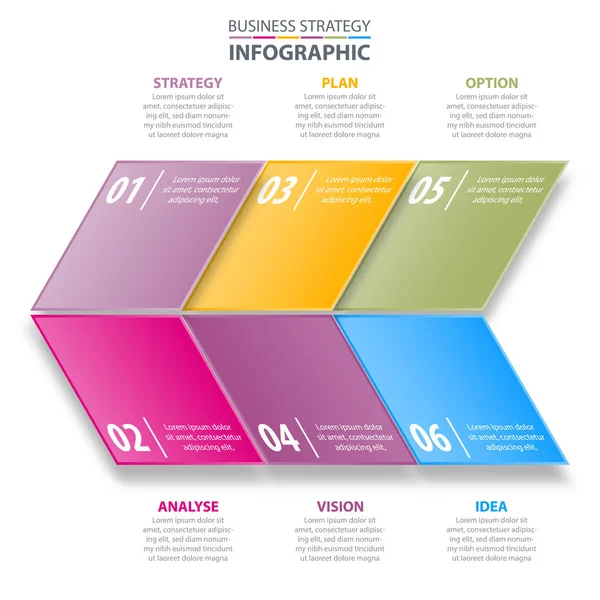 İş Infographics strateji tasarım öğeleri şablon illustra — Stok Vektör