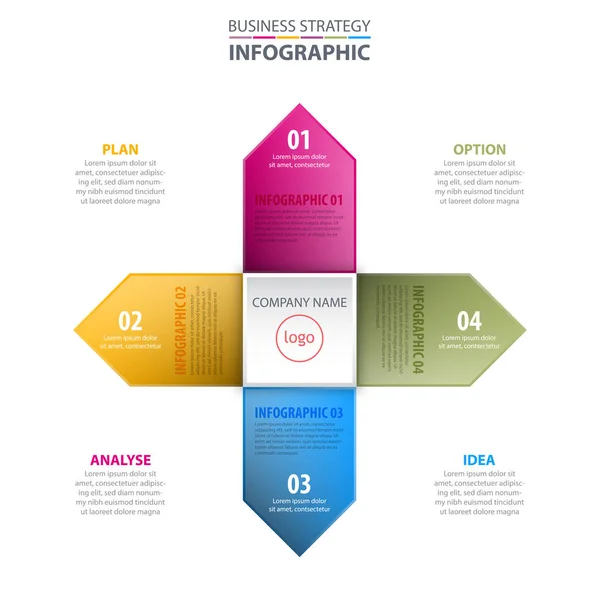 Ilustração de modelo de design de infográficos de negócios —  Vetores de Stock
