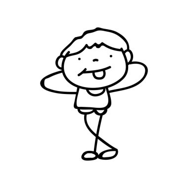 satır resmi çizim soyut mutlu sevimli çocuklar el