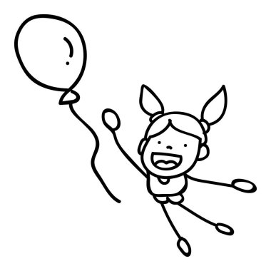 satır resmi çizim soyut mutlu şirin kızlar el