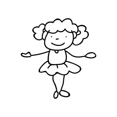 satır resmi çizim soyut mutlu şirin kızlar el