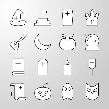 Cadılar Bayramı partisi ince çizgi düzenlenebilir kontur vektör simgesi