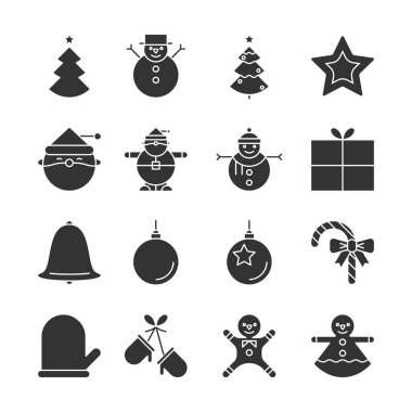 Noel partisi ve Happy New Year vektör simgesi