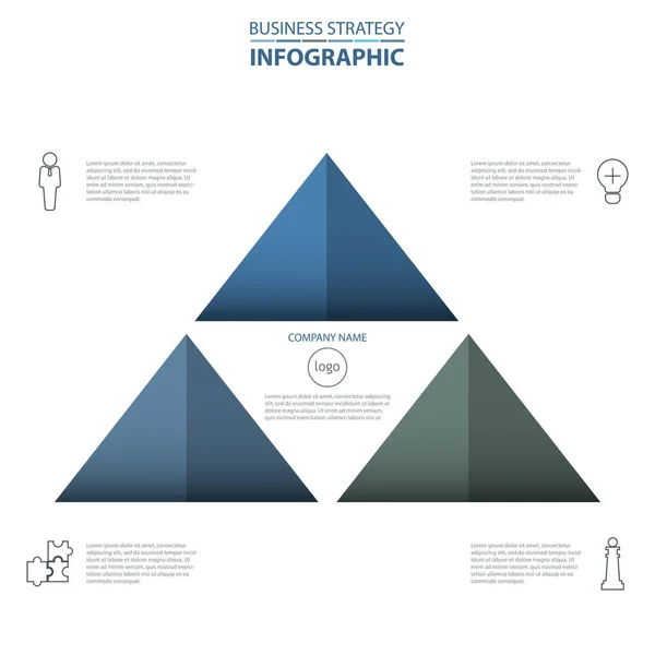 Negocios Infografías estrategia diseño elementos color azul tono — Vector de stock