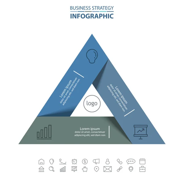 Triángulo gráfico Negocios Infografías Estrategia Elementos de diseño — Vector de stock