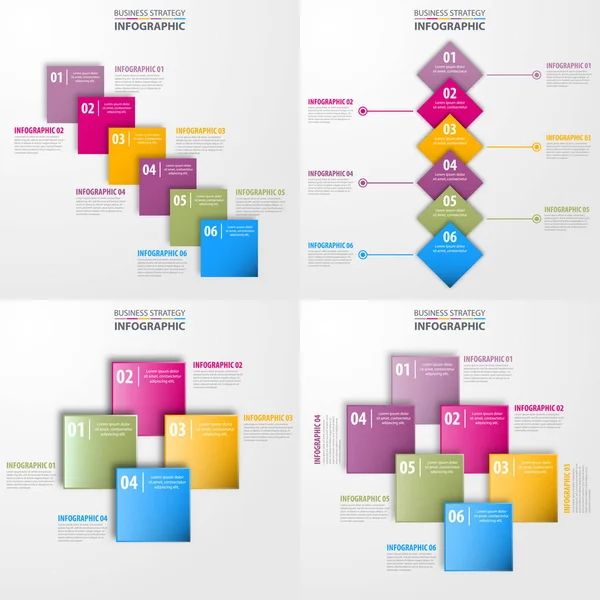 비즈니스 인포 그래픽 디자인 템플릿 일러스트 레이 션의 설정 — 스톡 벡터
