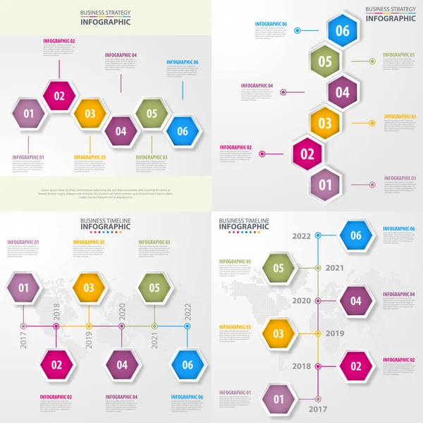 Set of Business Infographics design template illustration — Stock Vector